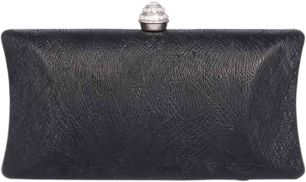 Womens Clutch Wedding Party Handbag Evening Bag With Rhinestone Snap Closure