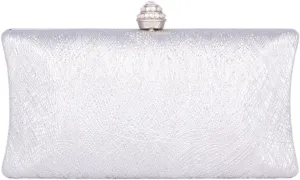 Womens Clutch Wedding Party Handbag Evening Bag With Rhinestone Snap Closure