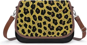 Women's Handbag Cheetah Skin Pattern Satchel Bag Leather Crossbody Bag Waterproof Messenger Bag