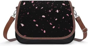 Women's Handbag Cherry Blossoms Pink Petals Satchel Bag Leather Crossbody Bag Waterproof Messenger Bag