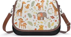Women's Handbag Cute Animal Satchel Bag Leather Crossbody Bag Waterproof Messenger Bag