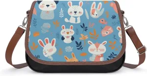 Women's Handbag Cute Animals Satchel Bag Leather Crossbody Bag Waterproof Messenger Bag