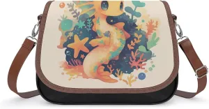 Women's Handbag Cute Seahorse Satchel Bag Leather Crossbody Bag Waterproof Messenger Bag