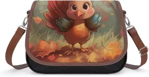 Women's Handbag Cute Turkey Satchel Bag Leather Crossbody Bag Waterproof Messenger Bag