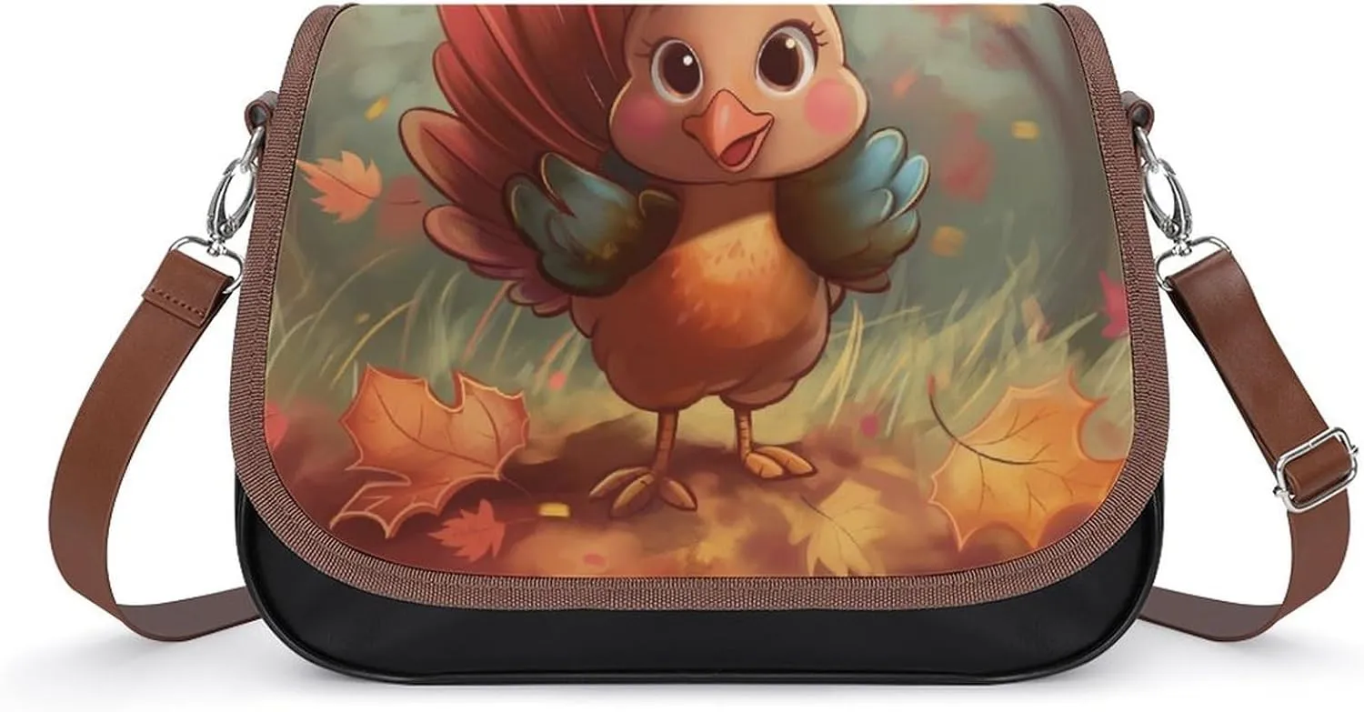 Women's Handbag Cute Turkey Satchel Bag Leather Crossbody Bag Waterproof Messenger Bag