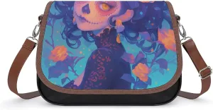 Women's Handbag Mexican Style Girl With Flowers Satchel Bag Leather Crossbody Bag Waterproof Messenger Bag