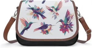 Women's Handbag Paradise Hummingbird Satchel Bag Leather Crossbody Bag Waterproof Messenger Bag