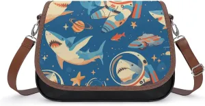 Women's Handbag Space Planets Satchel Bag Leather Crossbody Bag Waterproof Messenger Bag