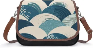 Women's Handbag Wavy Pattern Satchel Bag Leather Crossbody Bag Waterproof Messenger Bag