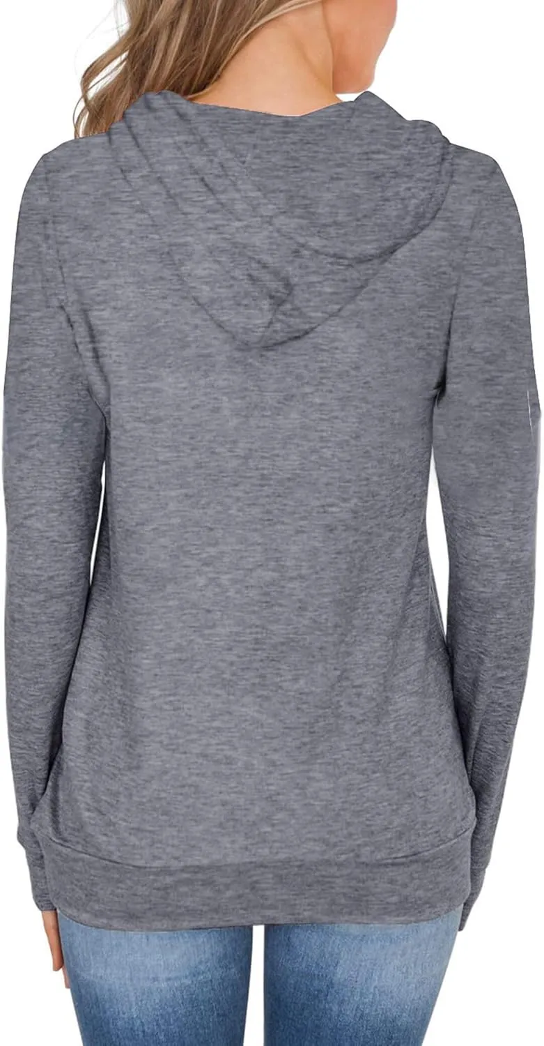 Women's Hoodies Pullover Cute Heart Sweatshirts Long Sleeve Tops with Pockets