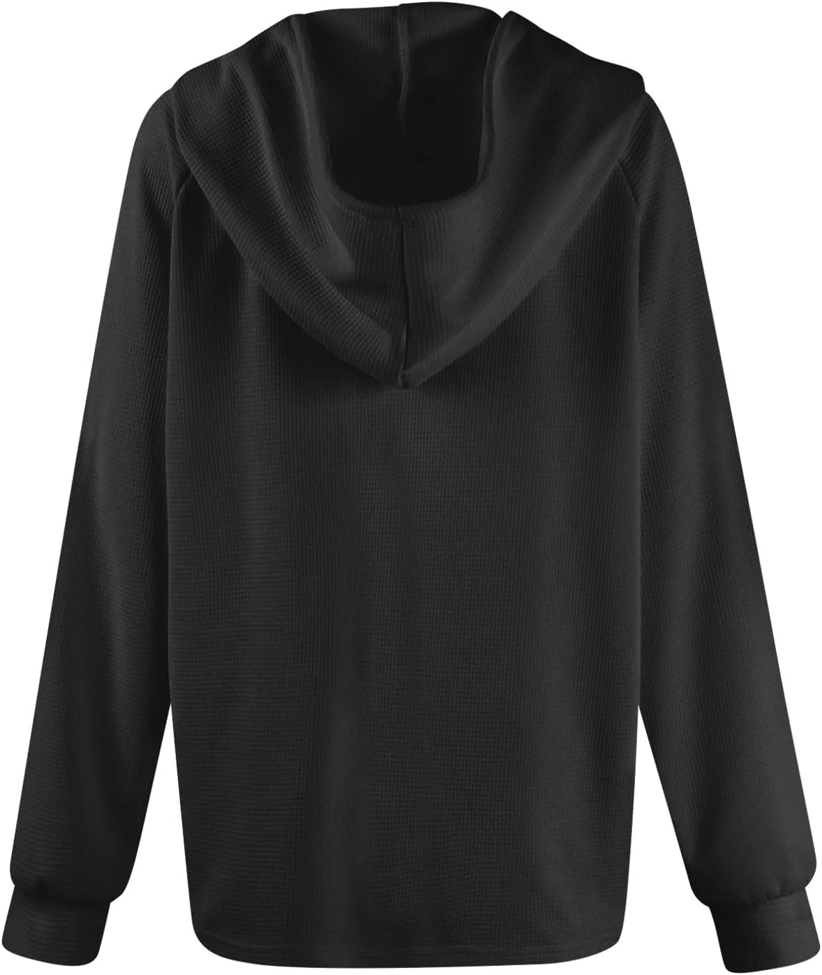 Womens Long Sleeve Hoodies 2024 Drawstring Sweatshirt Loose Button Comfy V-Neck Top Dressy Daily Clothes