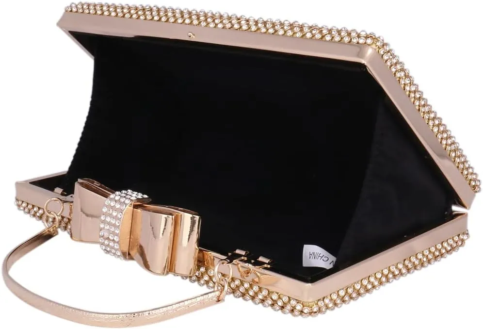 Womens Luxury Clutch Crystal Hardcase Wedding Party Handbag Elegant Evening Bag Clutch