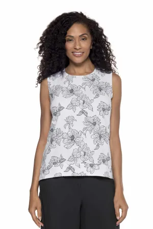 Women's St. Tropez Swing Tank Top | White/Black Perfect Peony