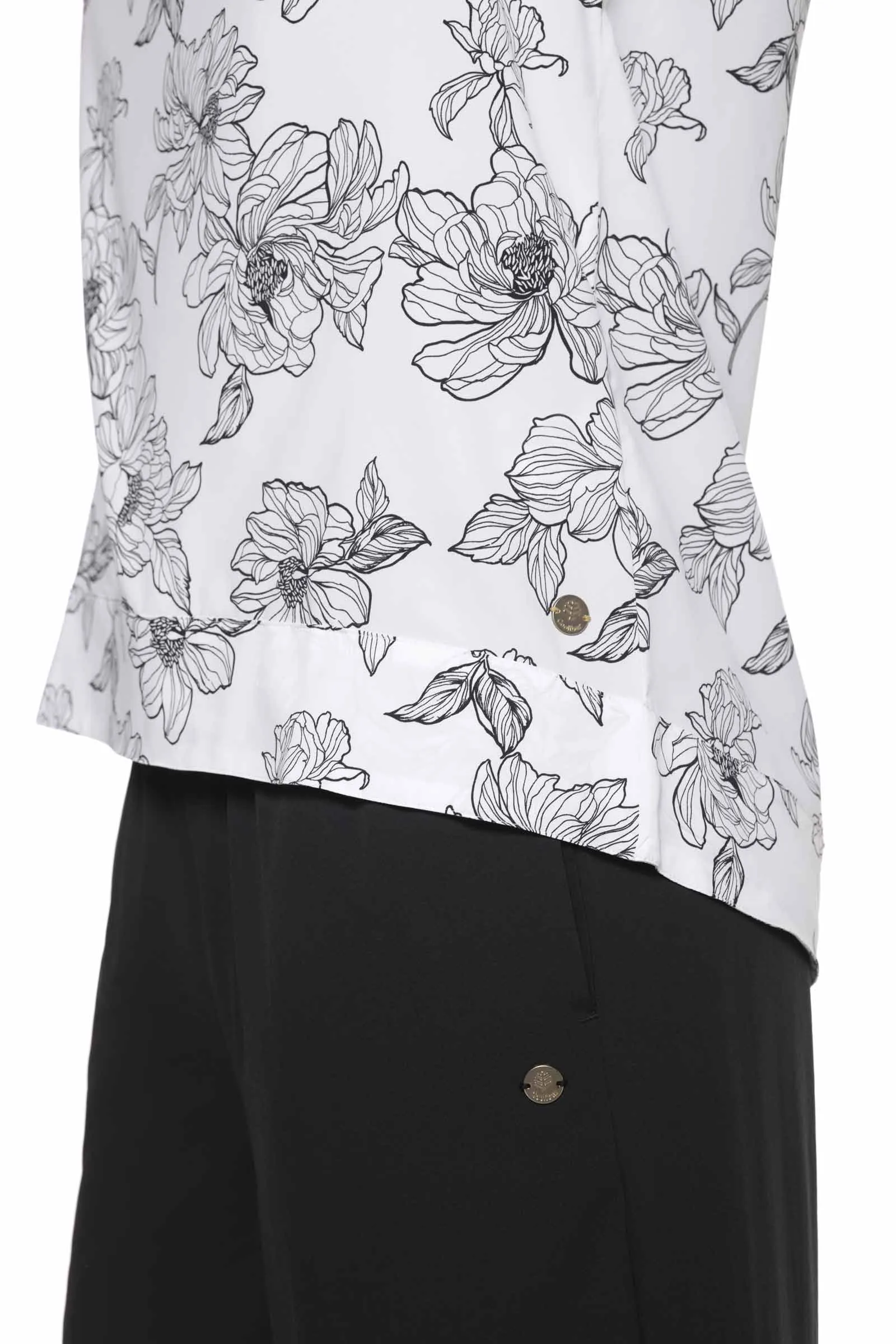 Women's St. Tropez Swing Tank Top | White/Black Perfect Peony