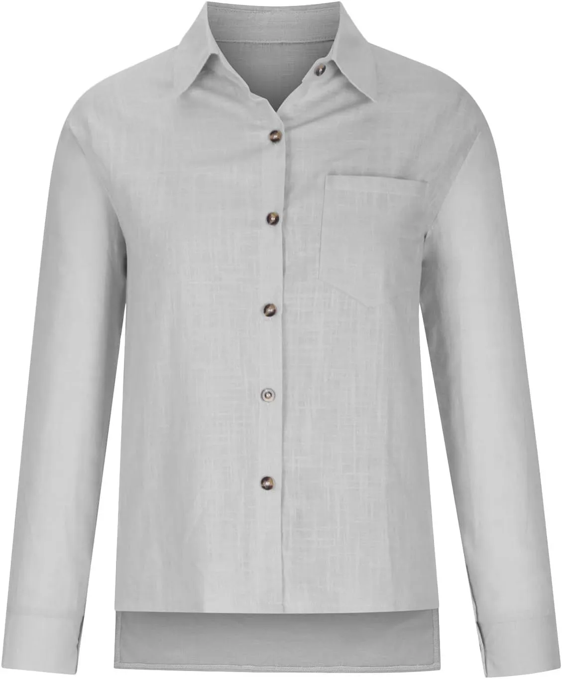 Women's Striped Button Up Blouse Trendy Business Tops Dressy Soft Cotton Linen Tops Casual Long Sleeve Tops Fall Shirt