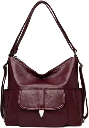 Yohora Tote Handbag for Women Leather Hobo Shoulder Purse Large Capacity Backpack Multi Pockets Shoulders Bag